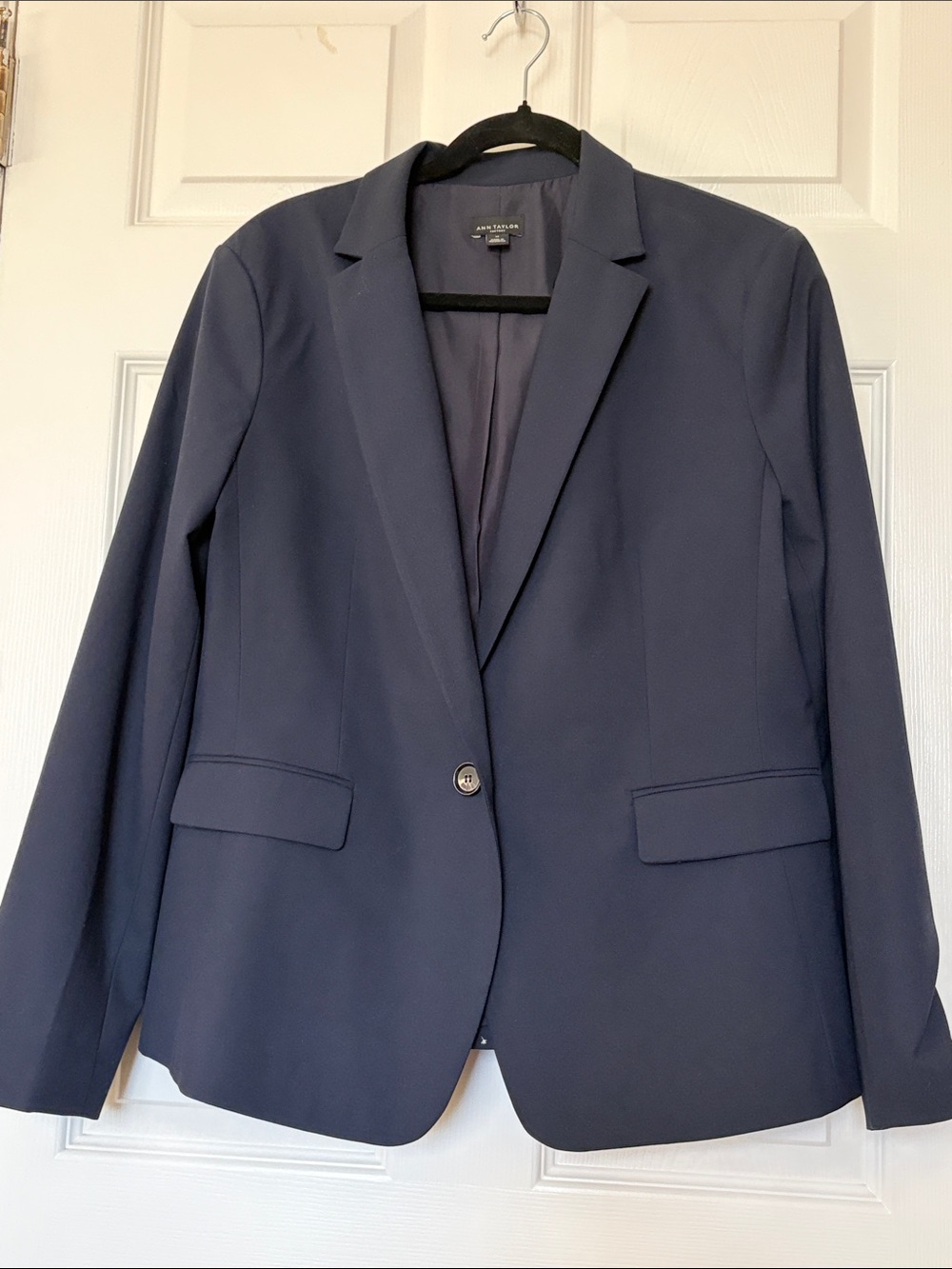 Ann Taylor Dark Navy Single-Button Blazer